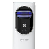 Ventilator turn 4 in 1 Evoair BRIIS SILVER, Functie Incalzire, Racire, Umidificare, Sterilizare UV, Telecomanda, 5 viteze, Pastile Racire 2+2 Cadou, Rezervor 3.15l Alb&Argintiu