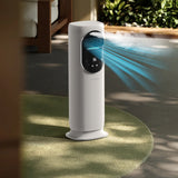 Ventilator turn 4 in 1 Evoair BRIIS SILVER, Functie Incalzire, Racire, Umidificare, Sterilizare UV, Telecomanda, 5 viteze, Pastile Racire 2+2 Cadou, Rezervor 3.15l Alb&Argintiu