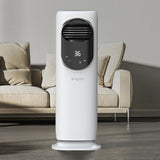 Ventilator turn 4 in 1 Evoair BRIIS SILVER, Functie Incalzire, Racire, Umidificare, Sterilizare UV, Telecomanda, 5 viteze, Pastile Racire 2+2 Cadou, Rezervor 3.15l Alb&Argintiu