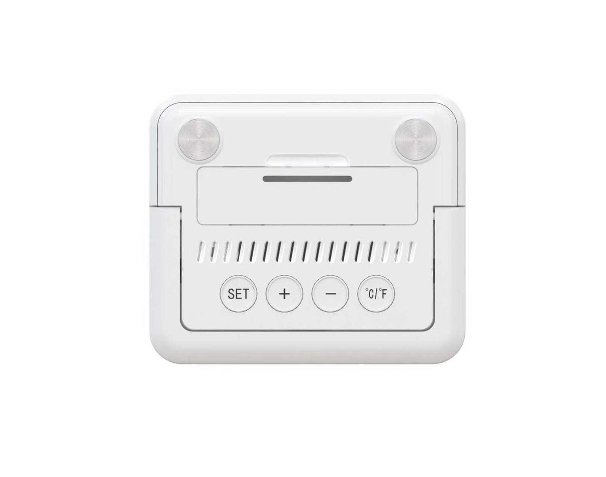 Higrometru si termometru digital, Evoair SENTIMINI, indicator umiditate și temperatură, data si ora, Alb
