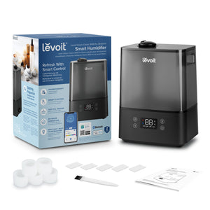 Umidificator de aer Levoit Classic 300S PRO, Rezervor 6L, Super Silentios, Aplicatie Smart, Senzor Umiditate, Functie AUTO, Aromaterapie, Autonomie 60 ore, Design Black