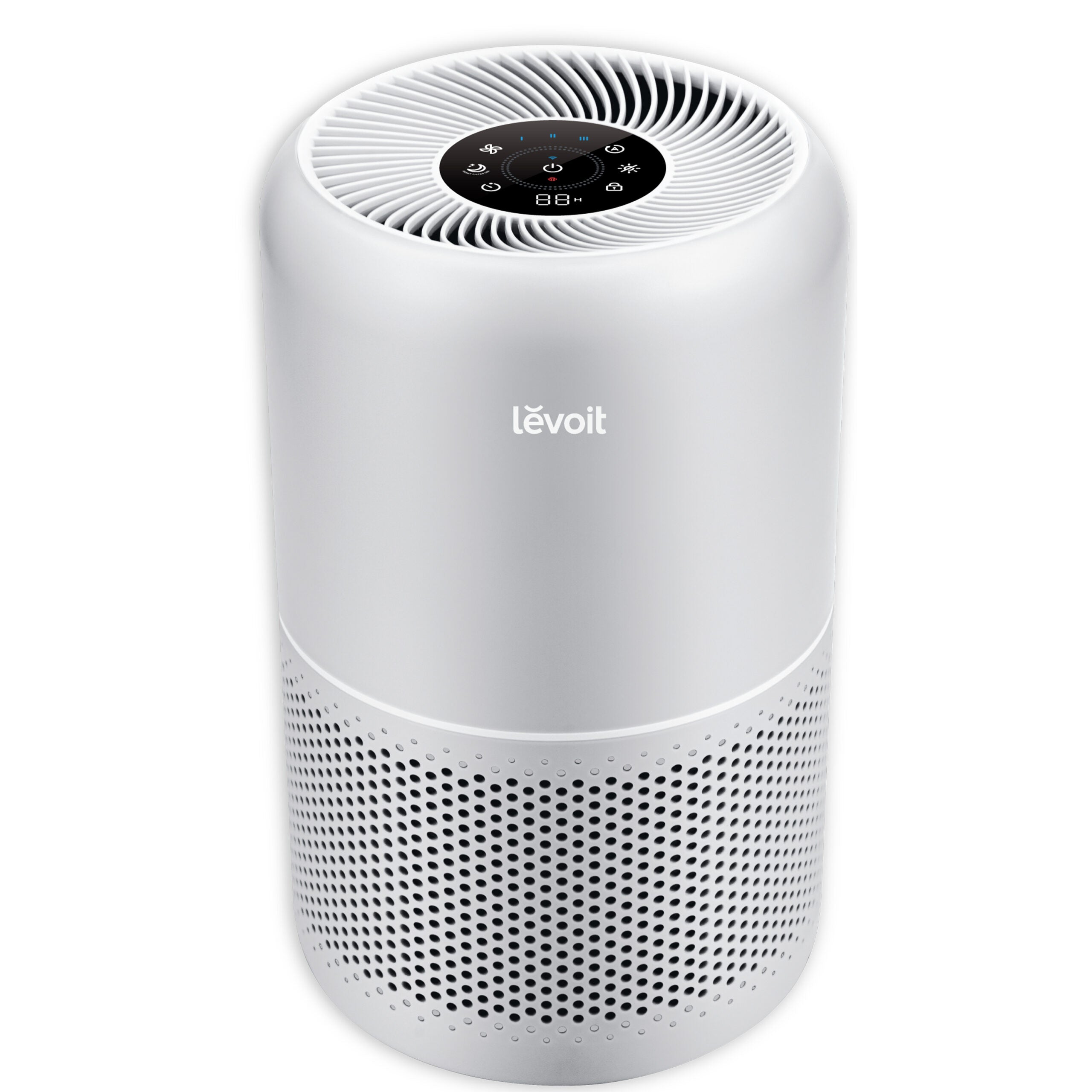 Purificator de aer Smart Levoit Core 300S Plus Wi-Fi, Filtru 3 in 1 True HEPA, Carbon Activ, Senzor Calitate Aer, Mod Auto, Alexa, Google Home, Panou Comanda Touch Screen, Control Remote, Gri + un filtru in plus