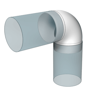 Cot Tubulatura Ø100mm, 90° PVC