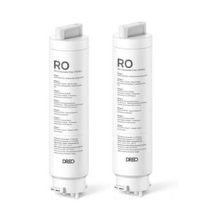 Set 2 filtre de schimb pentru osmoză inversă Dreo DR-KPA032, compatibile cu filtrele de apă DREO RO 112, 113, 114 și 115, elimină 99,99% dintre contaminanți, inclusiv PFOA, PFOS și clor, testate SGS, Alb