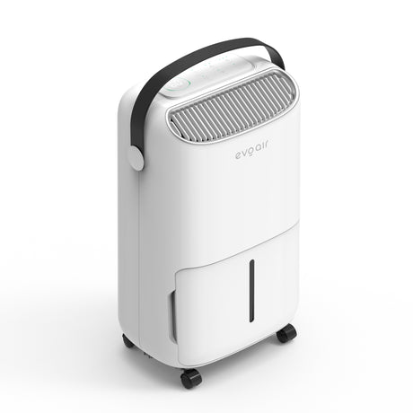 Dezumidificator Evoair, NovaDry 16 Smart, 16l/24h, Senzor de Umiditate, Functie Ionizare, Uscare Rufe, Rezervor 2.5l, Lampa UVC, Alb, Curea Neagra