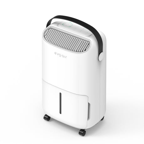 Dezumidificator Evoair, NovaDry 16 Smart, 16l/24h, Senzor de Umiditate, Functie Ionizare, Uscare Rufe, Rezervor 2.5l, Lampa UVC, Alb, Curea Neagra