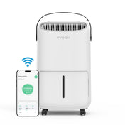 Dezumidificator Evoair, NovaDry 12 Smart, 12l/24h, Senzor de Umiditate, Functie Ionizare, Uscare Rufe, Rezervor 2.5l, Lampa UVC, Alb, Curea Neagra