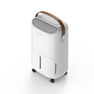 Dezumidificator Evoair, NovaDry 12 Smart, 12l/24h, Senzor de Umiditate, Functie Ionizare, Uscare Rufe, Rezervor 2.5l, Lampa UVC, Alb, Curea Maro