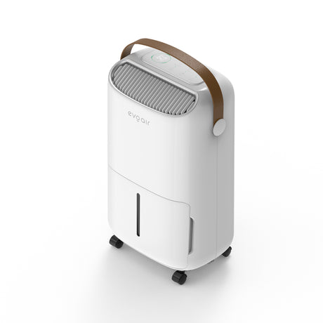 Resigilat! Dezumidificator Evoair, NovaDry 12 Smart, 12l/24h, Senzor de Umiditate, Functie Ionizare, Uscare Rufe, Rezervor 2.5l, Lampa UVC, Alb, Curea Maro