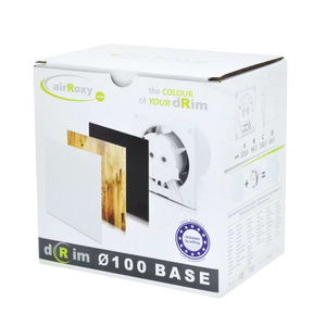 Ventilator baie dRim Ø100 TS, Super Silent, Timer, Debit 93 m3/h, Panou plexi schimbabil, clapeta antiretur, Garantie 2 ani, Matt Black Negru