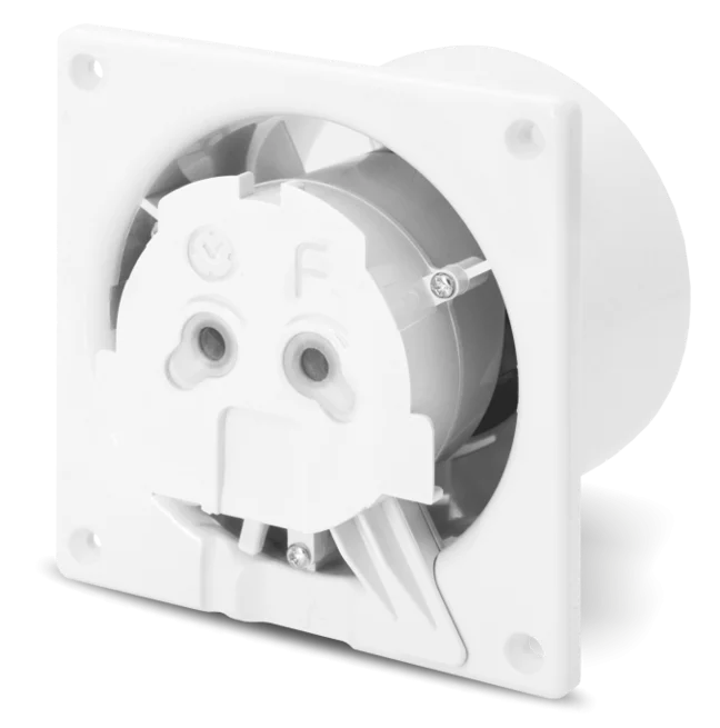 Ventilator baie dRim Ø100 TS, Super Silent, Timer, Debit 93 m3/h, Panou plexi schimbabil, clapeta antiretur, Garantie 2 ani, Matt Black Negru