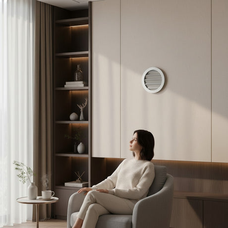 Grila ventilatie rotunda Ø125mm, exterior Ø150mm, Aluminiu