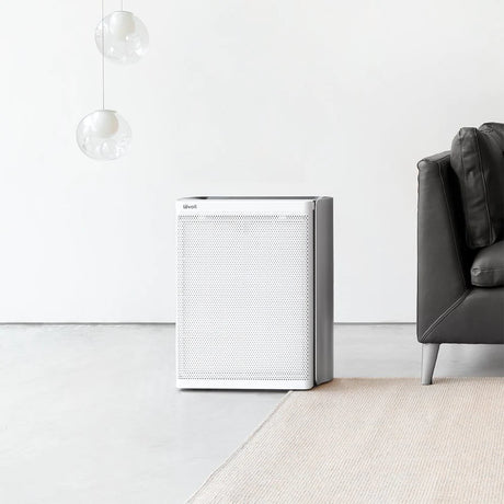 Purificator de aer Smart Levoit EverestAir Wi-Fi, Filtru True HEPA, Carbon Activ, Acoperire până la 100 m², Flux de Aer Multidirecțional, Mod Auto, Compatibil Alexa & Google Home, Touch Screen, Gri