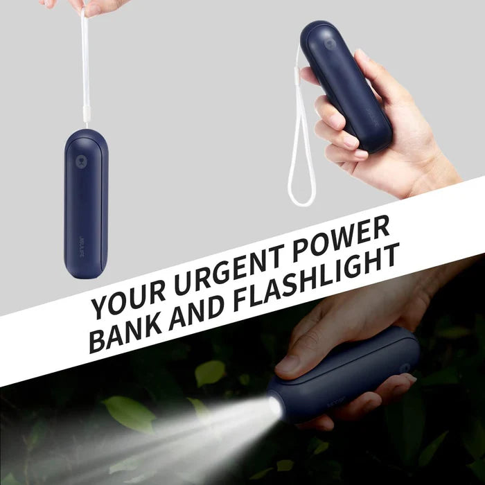 Ventilator portabil de mână JISULIFE, Life8 Plus, autonomie 11-46h, baterie 4500mAh, funcție Power Bank, lanternă LED, design pliabil, 3 viteze, încărcare rapidă, Maro