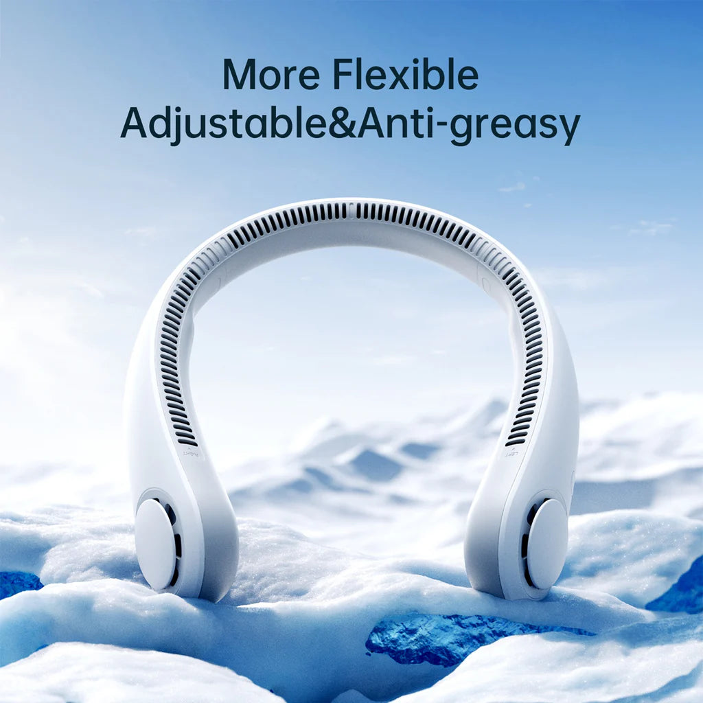 Ventilator portabil de gât JISULIFE Life3, autonomie 3-16h, baterie 4000mAh, 3 viteze, încărcare rapidă, Roz