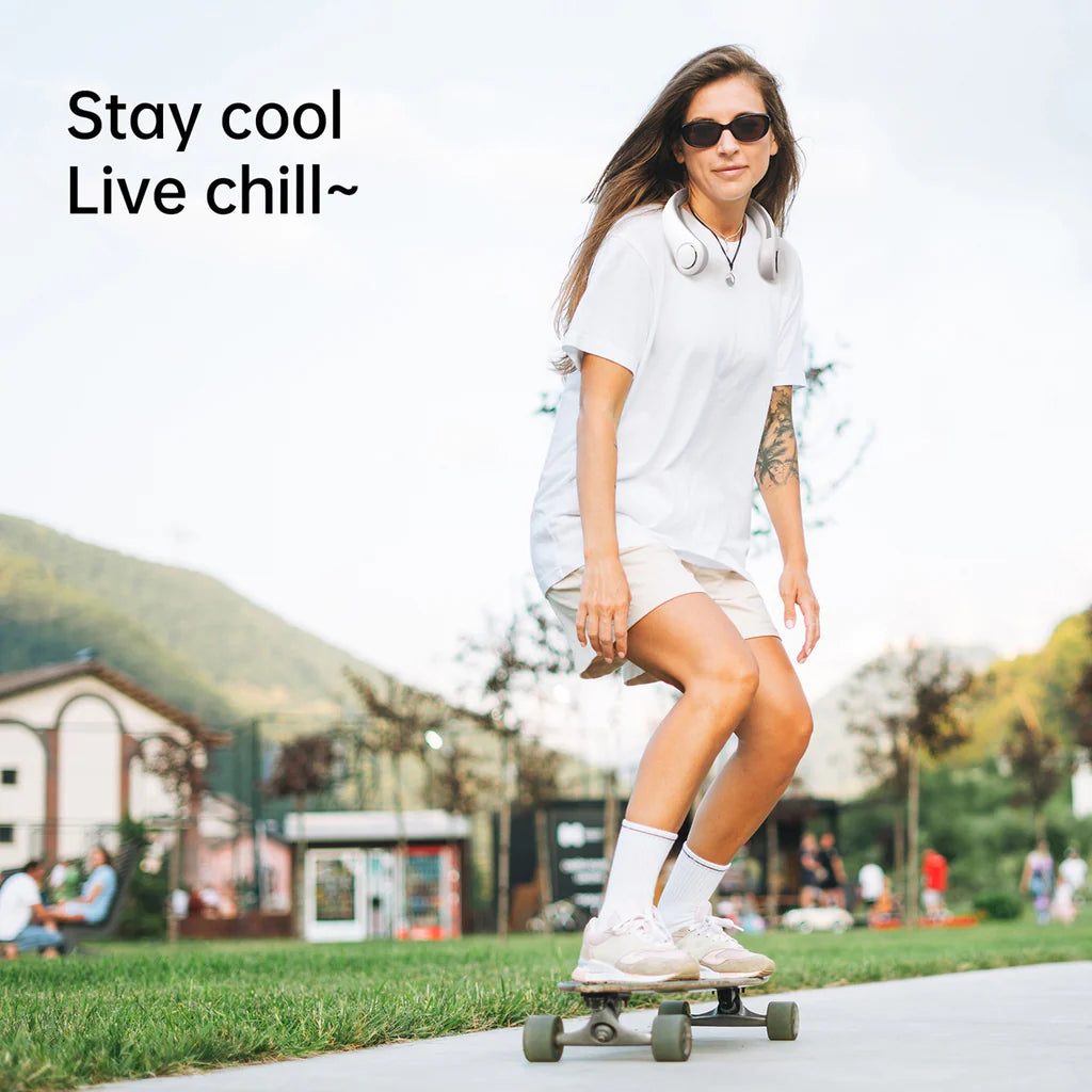 Ventilator portabil de gât JISULIFE Life3,autonomie 3-16h, baterie 4000mAh, 3 viteze, încărcare rapidă, Gri