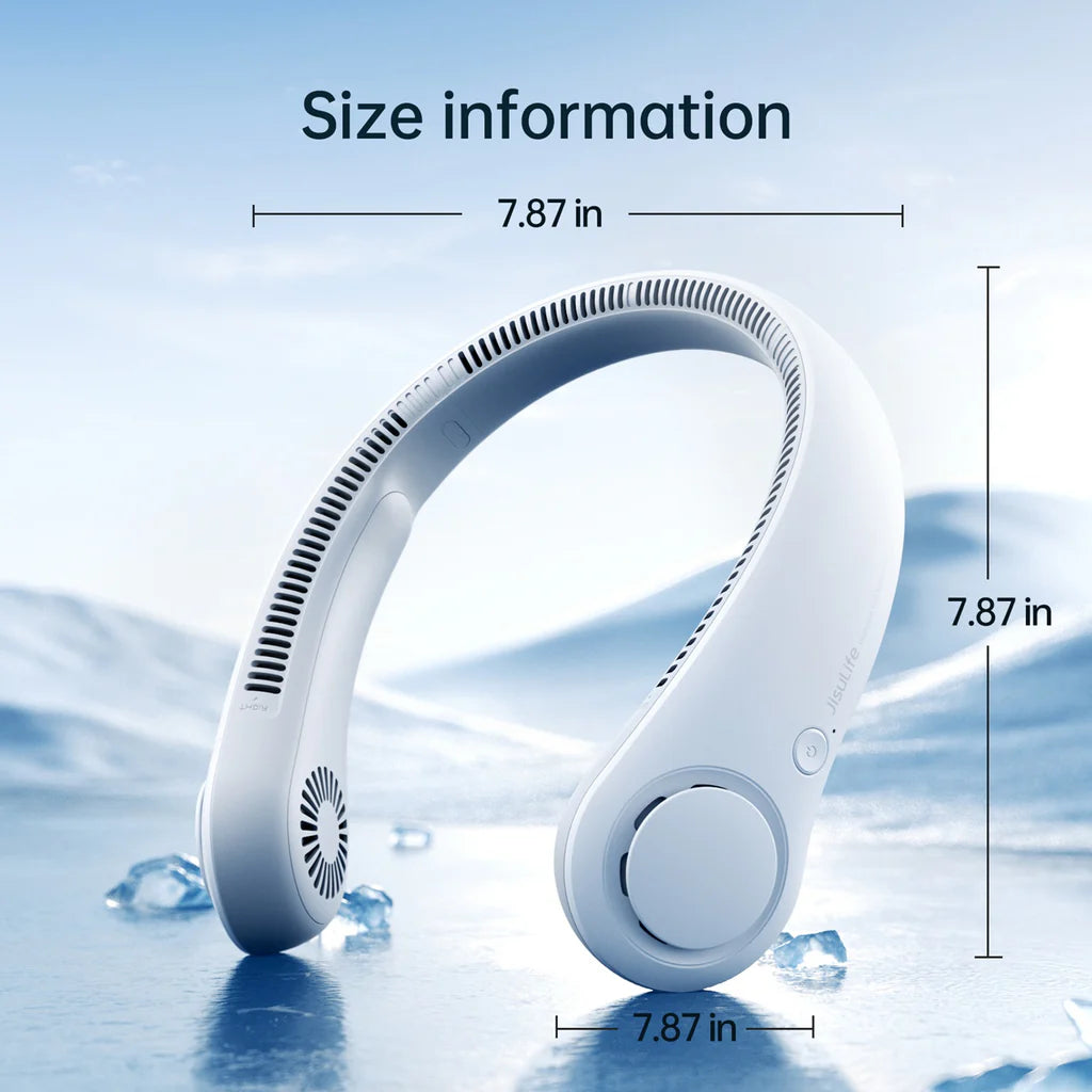 Ventilator portabil de gât JISULIFE Life3, autonomie 3-16h, baterie 4000mAh, 3 viteze, încărcare rapidă, Verde închis