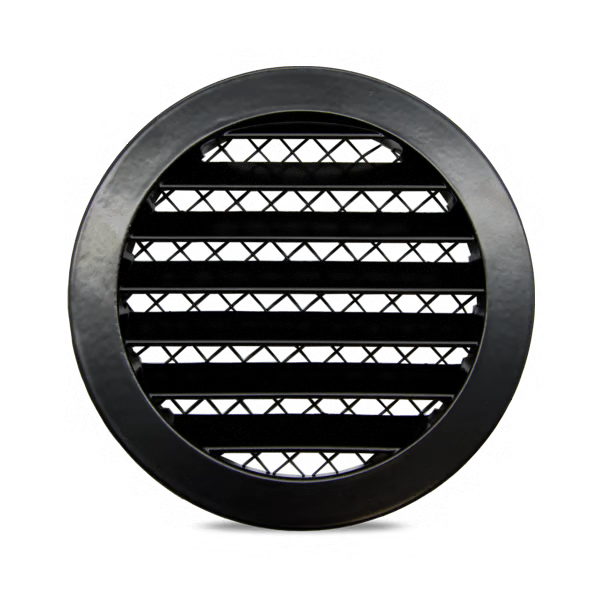 Grilă de perete din aluminiu negru mat airRoxy, Ø125
