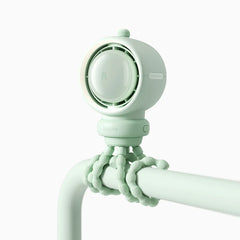 Ventilator portabil pentru cărucior JISULIFE, Life 2S autonomie 2.5-12.5h, baterie 5000mAh, 100 viteze, încărcare rapidă, Filtru pentru purificare aer, Verde mentă