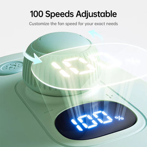 Ventilator portabil pentru cărucior JISULIFE, Life 2, autonomie 2-11.5h, baterie 4000mAh, 5 viteze, încărcare rapidă, Bej