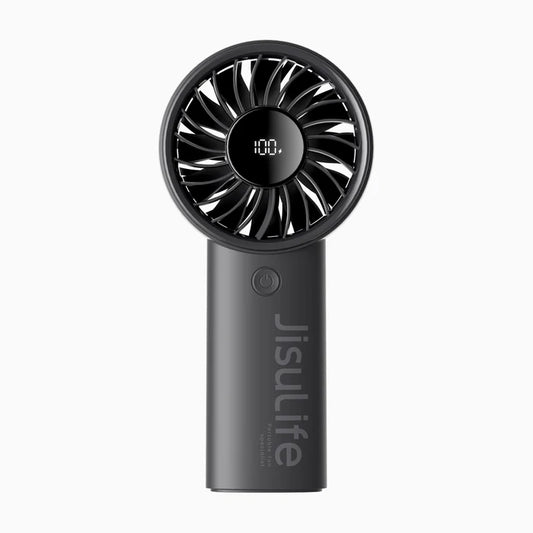 Ventilator portabil de mână JISULIFE, Life4, autonomie 2.5-13h, baterie 3600mAh, 5 viteze, încărcare rapidă, Negru