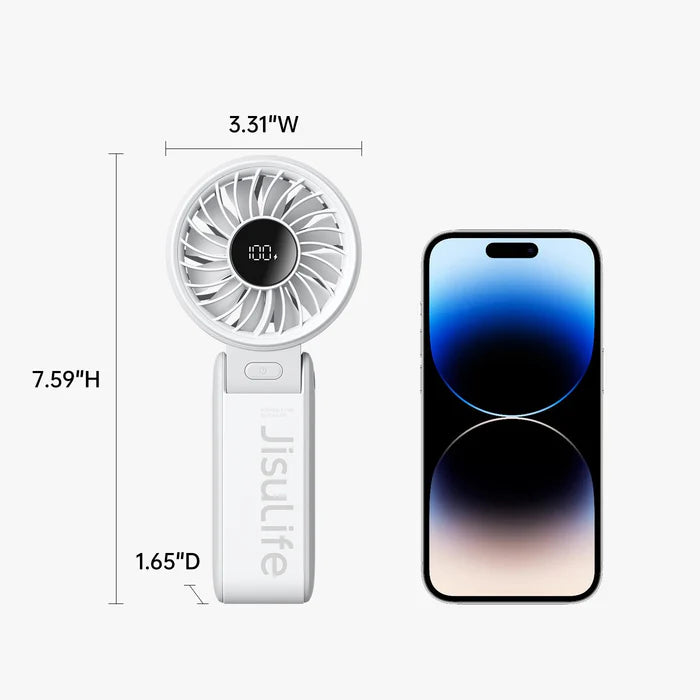Ventilator portabil de mână JISULIFE, Life7,autonomie 3.5-19h, baterie 5000mAh, 5 viteze, încărcare rapidă, Negru