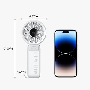 Ventilator portabil de mână JISULIFE, Life7, autonomie 2.5-13h, baterie 3600mAh, 5 viteze, încărcare rapidă, Negru