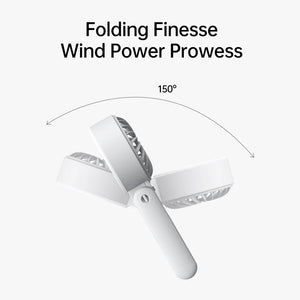 Ventilator portabil de mână JISULIFE, Life7, autonomie 2.5-13h, baterie 3600mAh, 5 viteze, încărcare rapidă, Negru
