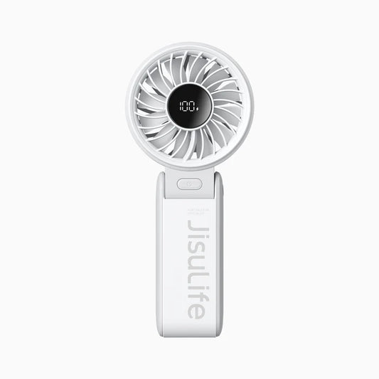 Ventilator portabil de mână JISULIFE, Life7, autonomie 2.5-13h, baterie 3600mAh, 5 viteze, încărcare rapidă, Gri deschis
