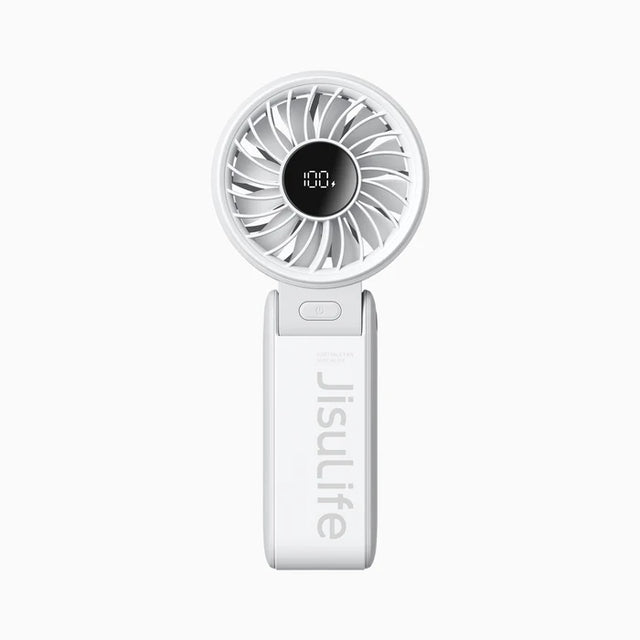 Ventilator portabil de mână JISULIFE, Life7, autonomie 3.5-19h, baterie 5000mAh, 5 viteze, încărcare rapidă, Alb