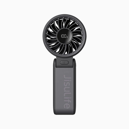 Ventilator portabil de mână JISULIFE, Life7, autonomie 2.5-13h, baterie 3600mAh, 5 viteze, încărcare rapidă, Negru