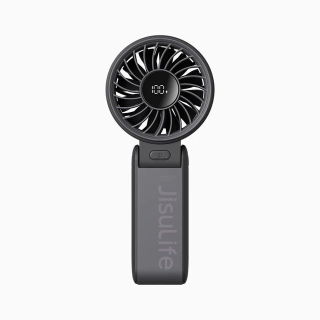 Ventilator portabil de mână JISULIFE, Life7, autonomie 2.5-13h, baterie 3600mAh, 5 viteze, încărcare rapidă, Negru