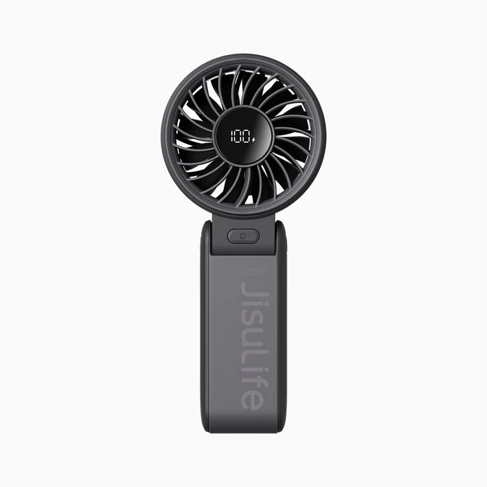 Ventilator portabil de mână JISULIFE, Life7,autonomie 3.5-19h, baterie 5000mAh, 5 viteze, încărcare rapidă, Negru