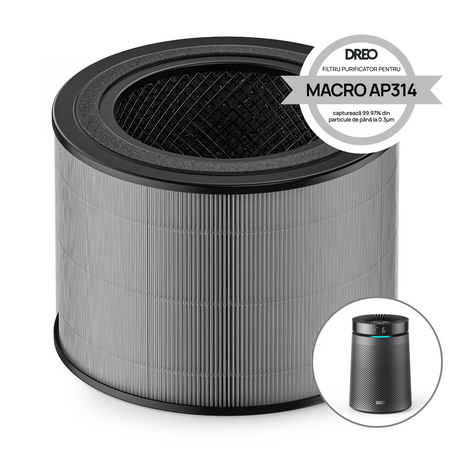 Filtru purificator de aer Dreo DR-HPA032 pentru purificator HAP006, 3 în 1, Pre-filtru, Filtru True HEPA, Filtru Carbon activ, Alb