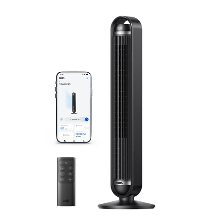 Ventilator Turn Smart DREO Cruiser DR-HTF011S, 9 viteze, 4 functii,106cm, HyperSilent 25dB ,oscilatie 90°, negru