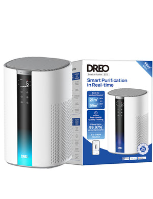 Purificator aer Dreo 337S Smart, Wifi, 243 m³/h, Filtru 3 in 1 H 13 True HEPA, Senzor calitate aer, 4 trepte de viteza, Mod Turbo, Mod Auto, Mod de noapte, Lumină ambientală, Până la 99 m³, Alb