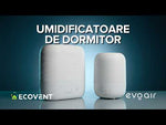 Umidificator Evoair UMIVA 4700 Smart, Wifi, Rezervor 4.8L, Capacitate de umidificare 400ml/h, Senzor umiditate, Mod Auto, Autonomie ≥9.5 ore, Aromateriapie, Indicator umiditate și temperatură, Alb