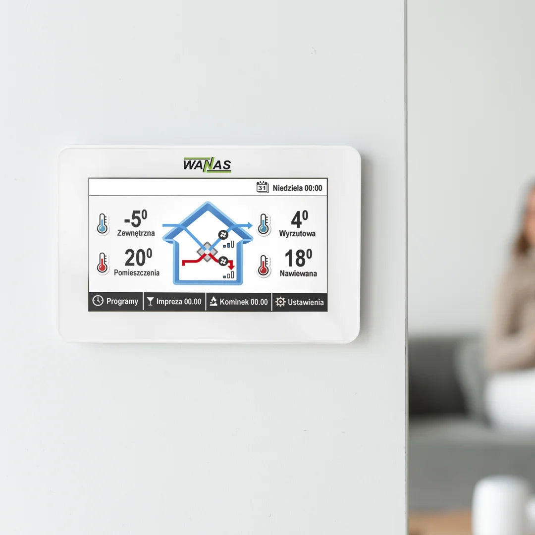 Centrala de Ventilație cu recuperare de căldură 4 în 1 Wanas Combo 1330 Prestige cu baterie pe apă, Smart, Funcție Ventilație, Umidificare, Încălzire și Răcire