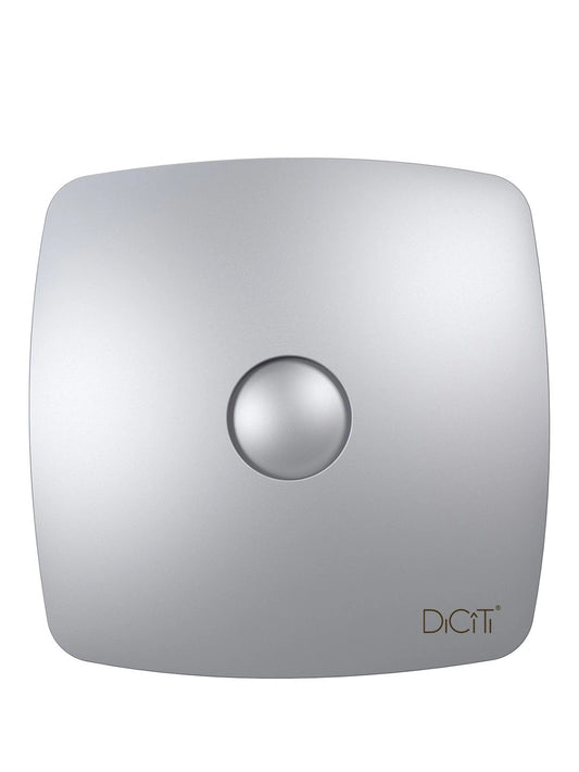 Ventilator de baie Rio 4C Gray Metal, Debit 100 m3/h, Diametru Ø98, Clapeta antiretur, Gray Metal