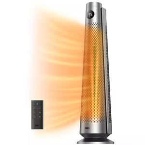 Aeroterma Dreo Solaris 818, 2000W, Heater Ceramica, Oscilatie 120°, Timer 12h, Display LED, 5 Trepte Incălzire, 3 Trepte Ventilare, Mod ECO, Termostat, Silentios, Telecomanda, Argintiu
