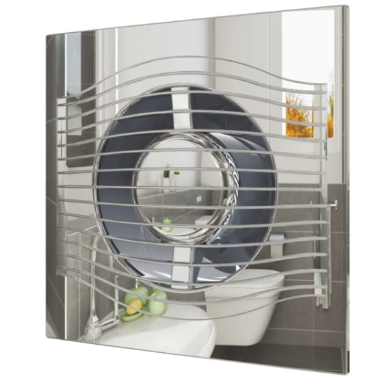 Ventilator baie SLIM 4C Ø100, Super Silent, Clapeta antiretur, Garantie 2 ani, Motor Long Life 40000h, Debit 90mc/h, Chrome