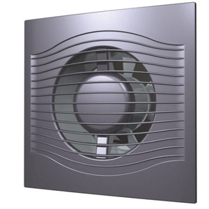 Ventilator baie SLIM 4C Ø100, Super Silent, Clapeta antiretur, Motor Long Life 40000h, Debit 90mc/h, Dark Gray Metal
