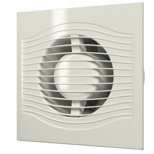 Ventilator baie SLIM 5 Ø125, Super Silent, Clapeta antiretur, Garantie 2 ani, Motor Long Life 40000h, Debit 140mc/h, Ivory