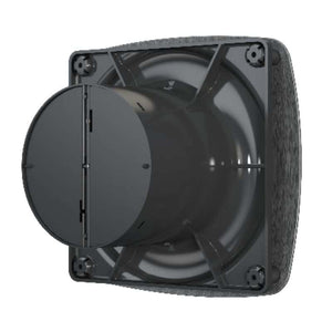 Ventilator de baie Rio 4C Matt Black Debit 100 m3/h, Diametru Ø100, Clapeta antiretur, Chrome