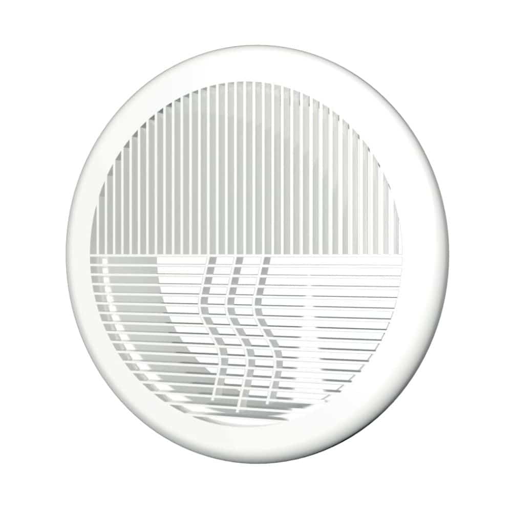 Grila ventilatie rotunda design Ø100mm, exterior Ø143mm, plastic Alb