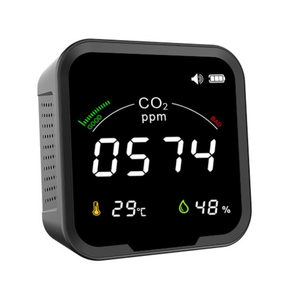 Ecovent Monitor calitate aer PTH-9C, detector CO2 dioxid de carbon, Temperatura, Umiditate, incarcare USB-C Nume fiși